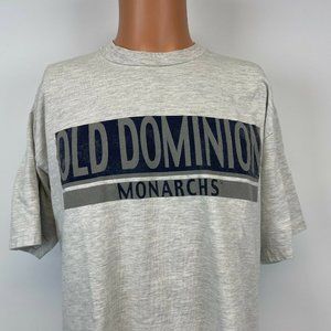 Savvy Old Dominion Monarchs Single Stitch T Shirt Vtg 90s NCAA College Grey L